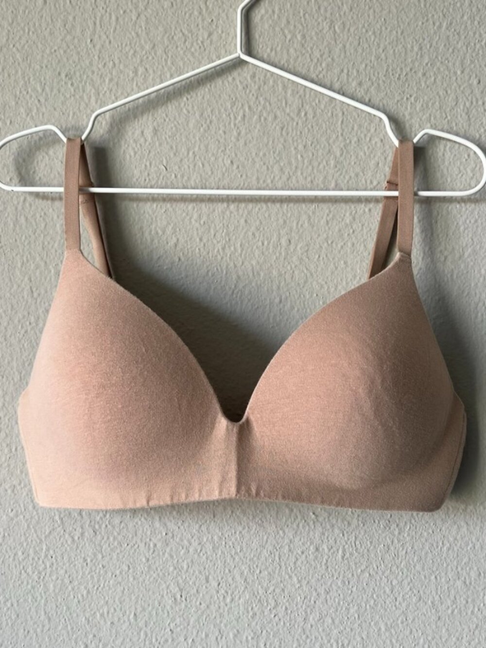 ORGANIC BASICS Nude Beige Soft Wireless Unlined Everyday Bra Size 36D